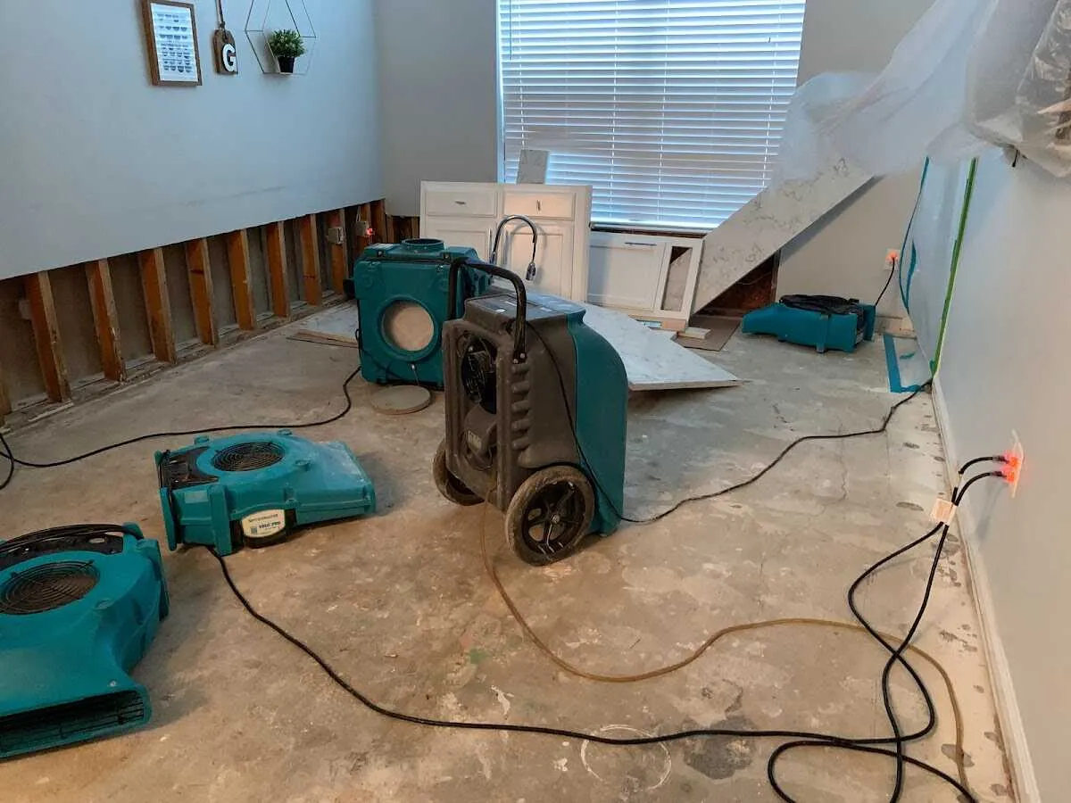 Dehumidifier in flood-cut room for Water Extraction & Removal in Fort Wright